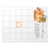 Lief pompoen Herfst Baby Bingo Notitieblok (Voorkant)