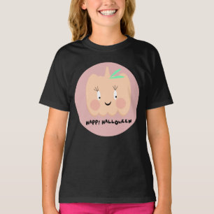 Lief pompoentje blozend lettertype Gelukkig Hallow T-shirt