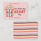 Lief Popcorn Valentijnskaart voor in de klas Notitiekaartje (Voorkant / Achterkant)