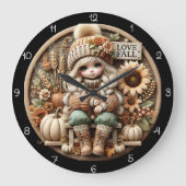 Lief popje herfst decoratie grote klok (Voorkant)