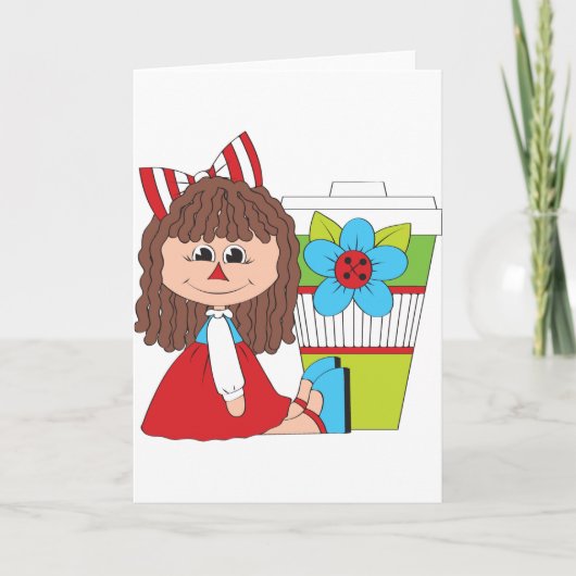 Lief poppenmeisje kaart (Voorkant)