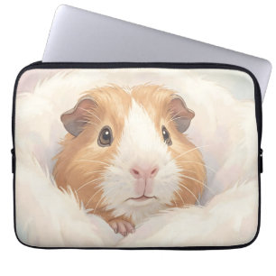 Lief portret van een knuffelige cavia laptop sleeve