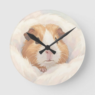 Lief portret van een knuffelige cavia ronde klok