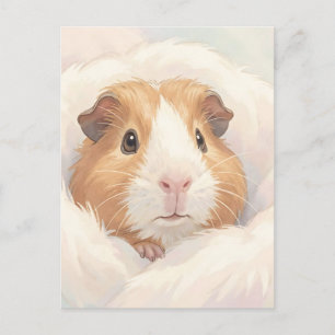 Lief portret van een pluizige cavia briefkaart
