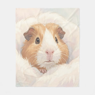 Lief portret van een pluizige cavia fleece deken