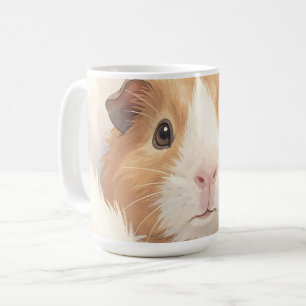 Lief portret van een pluizige cavia koffiemok