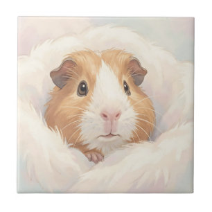 Lief portret van een pluizige cavia tegeltje