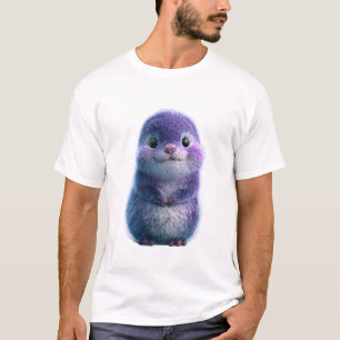 Lief Portret van Paars Harig Wezen voor Mannen T-shirt