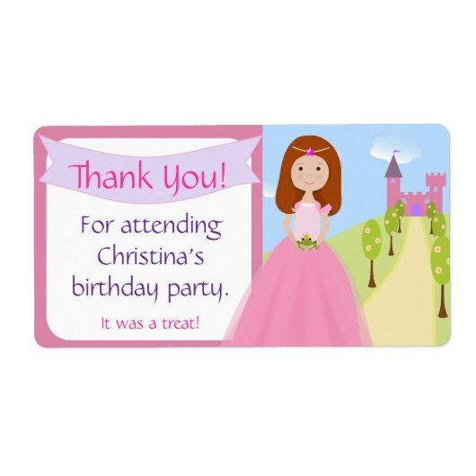 Lief Princess Party Favor Label (Voorkant)