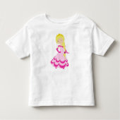 Lief prinsesje, blond haar, kroon, roze jurk kinder shirts (Voorkant)