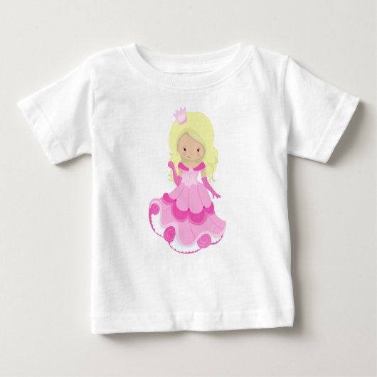 Lief prinsesje, kroon, roze jurk, blond haar (Voorkant)