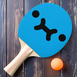 Lief Pruilgezicht Blauwe Ping Pong Paddle Tafeltennisbatje