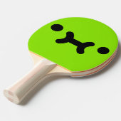 Lief Pruilgezicht Groene Ping Pong Batje (Voorkant Gekanteld)