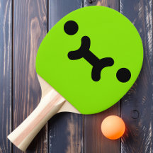 Lief Pruilgezicht Groene Ping Pong Batje