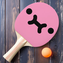 Lief Pruilgezicht Licht Roze Pingpongbat Tafeltennisbatje