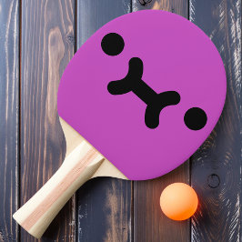 Lief Pruilgezicht Paarse Ping Pong Paddle Tafeltennisbatje