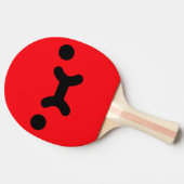 Lief Pruilgezicht Rood Pingpongbatje (Zijkant)