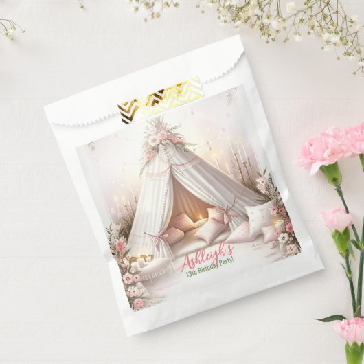 Lief pyjamafeest meisje sleepover verjaardag bedankzakje (Gezegeld)