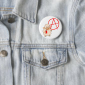 Lief, rebels cartoon schaap knop ronde button 5,7 cm (In situ)