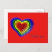 lief regenbooghart briefkaart (Voorkant / Achterkant)