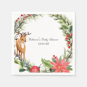 Lief rendier   Kerst baby shower Servet
