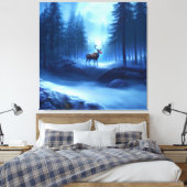 Lief rendier winter wonderland vakantie canvas afdruk (Insitu (Slaapkamer))