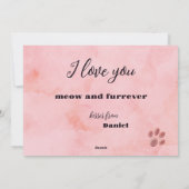 Lief Romantisch Grappig Kat Gelukkig Valentijnsdag Feestdagenkaart (Achterkant)