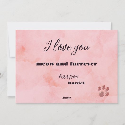 Lief Romantisch Grappig Kat Gelukkig Valentijnsdag Feestdagenkaart (Achterkant)