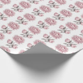 Lief romantisch  penseelpioenbloem cadeaupapier (Hoek)