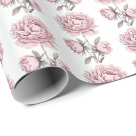 Lief romantisch  penseelpioenbloem cadeaupapier