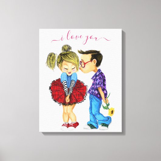 Lief romantisch stel canvasprint canvas afdruk (Voorkant)