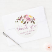 Lief Roos Waterverf Bloemen bruiloft gunst Ronde Sticker (Envelop)