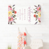 Lief Roos Waterverf Bloemen bruiloft Welkom Spandoek (Insitu)