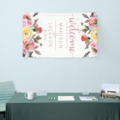 Lief Roos Waterverf Bloemen bruiloft Welkom Spandoek (Beurs)