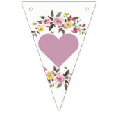 Lief Roos Waterverf Floral Wedding Forever Vlaggetjes (Eerste vlag)