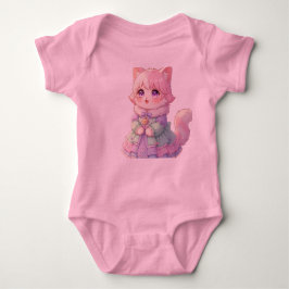 Lief Roze Anime Kat Baby Shower Cadeau Baby Bodyot Romper