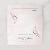 LIEF ROZE AQUAREL VLINDER BRUIDSSUITE PLAATSKAARTJE (Buitenkant ongevouwen)