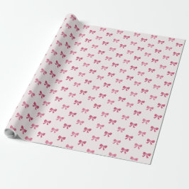Lief Roze Coquette Strik Verjaardagsfeestje Cadeaupapier