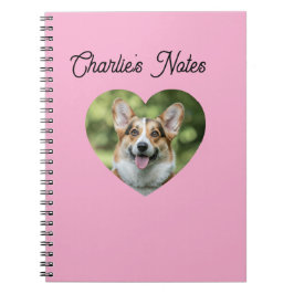 Lief roze gepersonaliseerd huisdier hond hart fram notitieboek