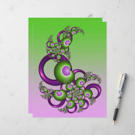 Lief Roze Groen Hart Modern Abstract Fractal