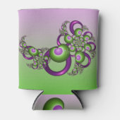 Lief Roze Groen Hart Modern Abstract Fractal Blikjeskoeler (Voorkant)