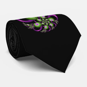 Lief Roze Groene Harten Modern Abstract Fractal Stropdas