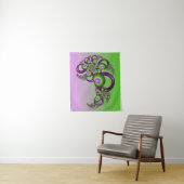 Lief Roze Groene Harten Modern Abstract Fractal Wandkleed (In situ)