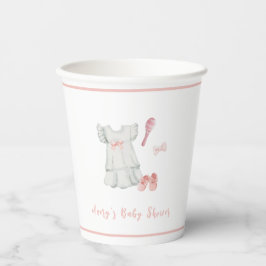 lief roze meisje outfit Baby shower Papieren Bekers