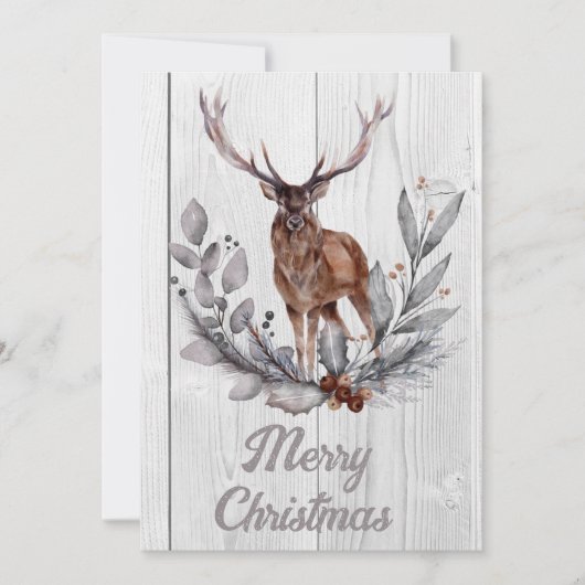 Lief rustiek Herten Vrolijk Kerstfeest (Voorkant)