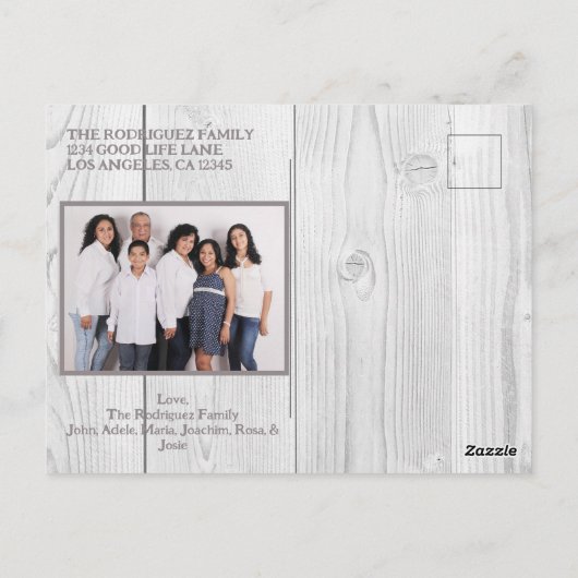 Lief rustiek Herten Vrolijk Kerstfeest Briefkaart (Achterkant)