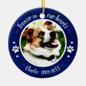 Lief Rustiek Hond Dierenas Herdenking Aangepaste F Keramisch Ornament (Voorkant)