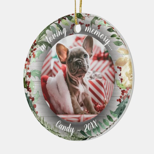 Lief Rustiek Hondenhuisdierherdenking Aangepaste F Keramisch Ornament (Links)