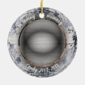 Lief rustiek huisdierherdenking aangepaste foto keramisch ornament (Achterkant)