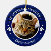 Lief Rustiek Kat Dierbare Herdenking Aangepaste Fo Keramisch Ornament (Voorkant)